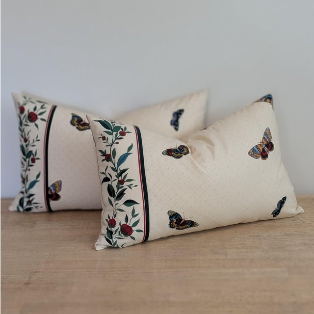Decors Barbares Papillons Tchekhonine Lumbar Pillows For Sale In Greensboro - Image 6 of 6