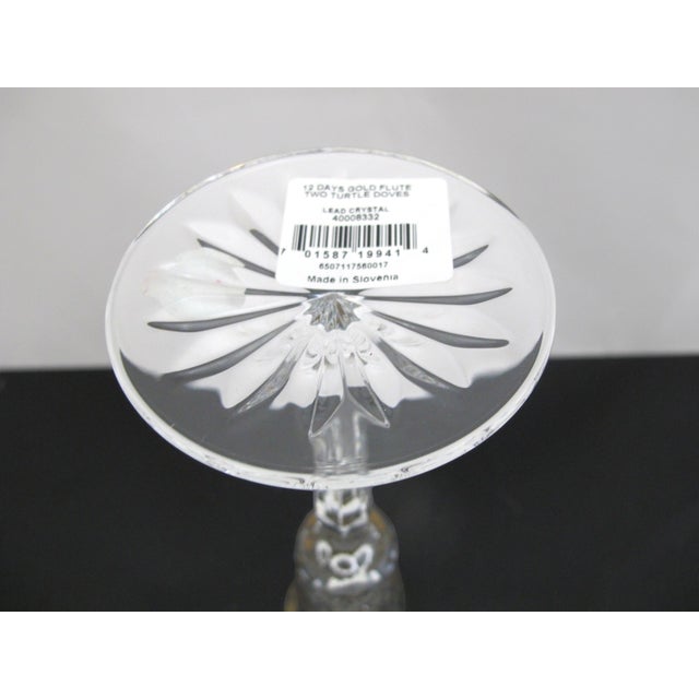 Waterford Crystal Lismore 12 Days of Christmas 2 Turtle Doves Gold Champagne Flute For Sale - Image 11 of 12