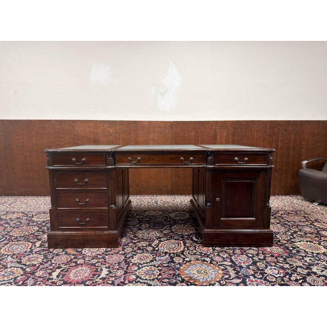 Chesterfield English Desk in Teak For Sale - Image 3 of 18