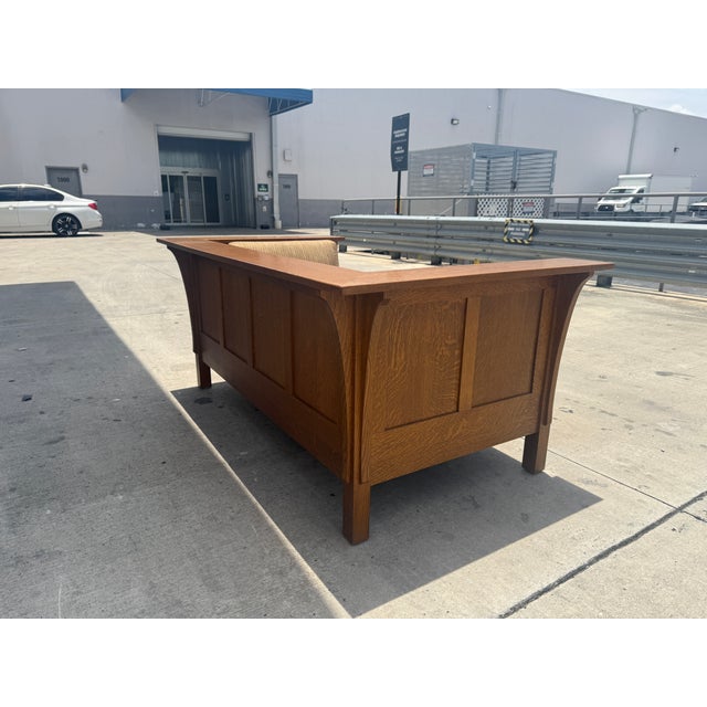 Wood 1990s Stickley Craftsman Prairie Settle Loveseat For Sale - Image 7 of 12