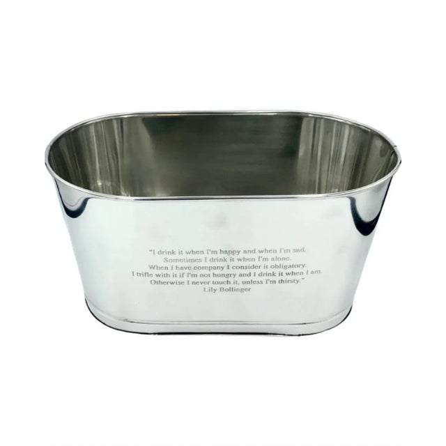 Late 20th Century Napoleon Bonaparte Quote Silver Metal Champagne Ice Bucket Barware Party For Sale - Image 9 of 12