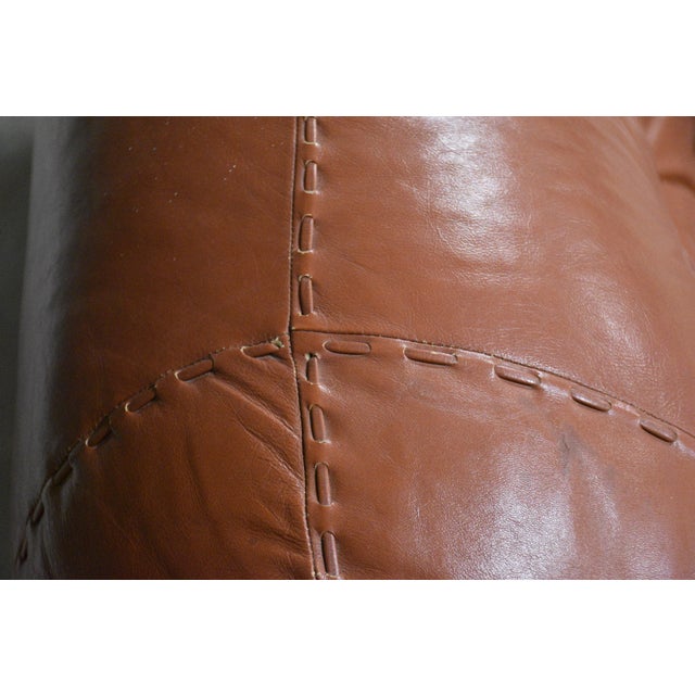1970s Brown Leather Sapporo Loveseat Sofa by Mario Marenco For Sale - Image 10 of 10
