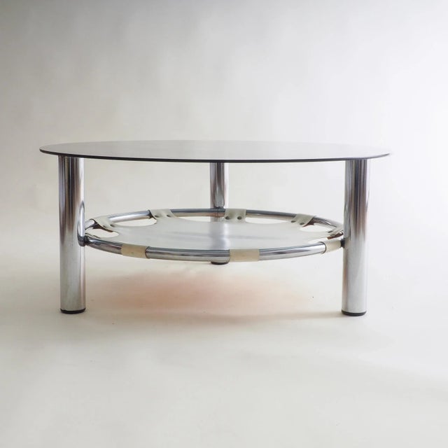 Space Age Glass and Chrome Coffee Table For Sale - Image 14 of 18