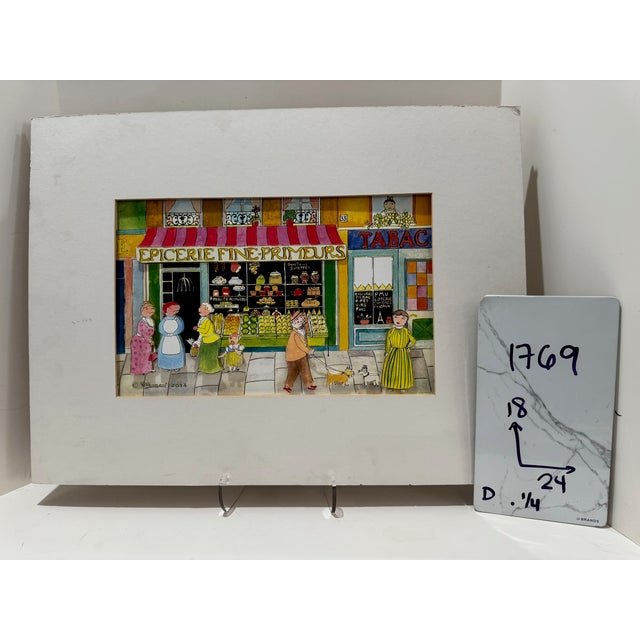 French Clement French Paris Street Scene Mixed Media Artwork 2014 For Sale - Image 3 of 12