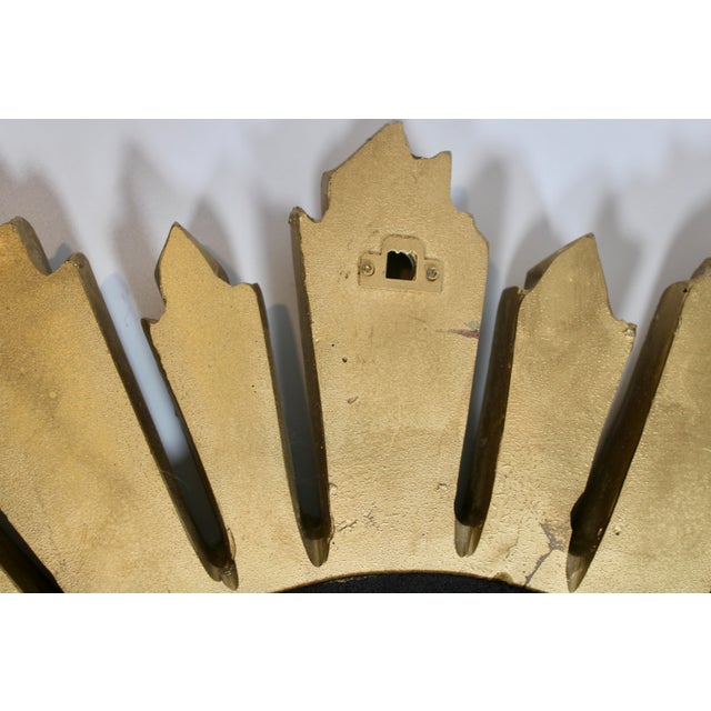 Large French Hollywood Regency Vintage Sunburst Mirror For Sale - Image 9 of 10