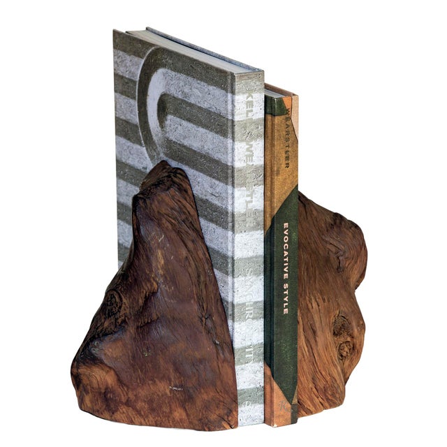 Pair. of Vintage Organic Wooden Bookends. They look great in a bookcase.