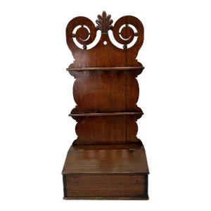 Antique English Mid 1800s Transitional Georgian - Victorian Oak Wall Hanging Soup Spoon Rack & Cutlery Box
