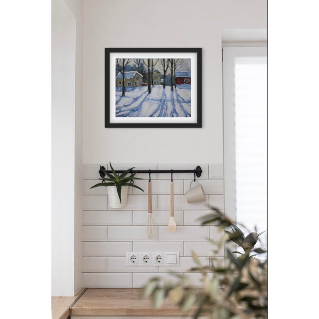 Contemporary Winterscape Oil Painting Landscape For Sale - Image 11 of 11