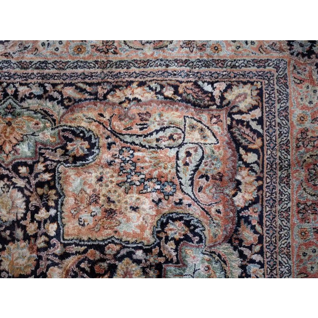 Textile Silk Kashmiri Rug on Cotton Wrap For Sale - Image 7 of 11