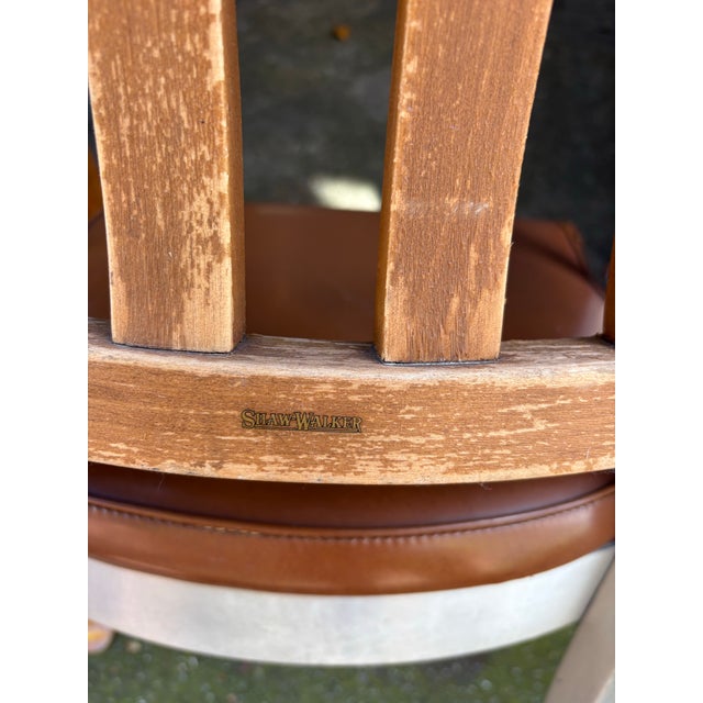 Shaw Walker Vintage Shaw Walker Industrial Armchair in Wood and Brushed Steel - Restoration Project For Sale - Image 4 of 8