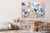 Bauhaus 2026, Geometric Bauhaus Floral Painting on Canvas, Plucking Petals, Squares Grid by Natalia Roman For Sale - Image 3 of 8