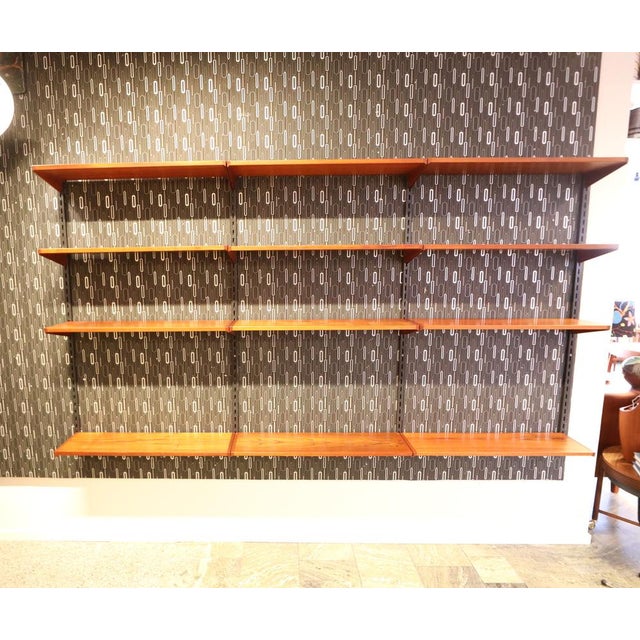 Wall-Mounted Shelving System in Teak by Kai Kristiansen for FM Møbler, 1960s For Sale - Image 6 of 13