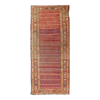 Antique Persian Kurdish Bidjar Gallery Rug With Repeating Paisley Design For Sale