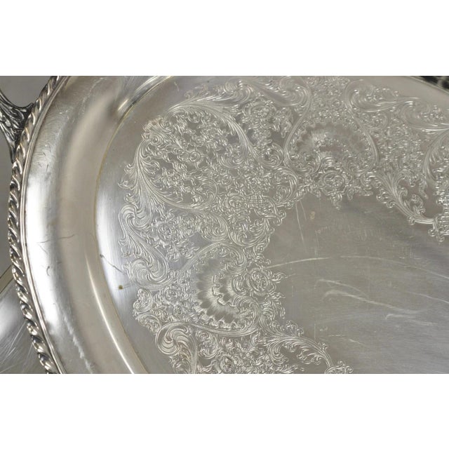 Vintage Wm. Rogers 481 Victorian Oval Silver Plated Serving Platter Tray For Sale In Philadelphia - Image 6 of 11