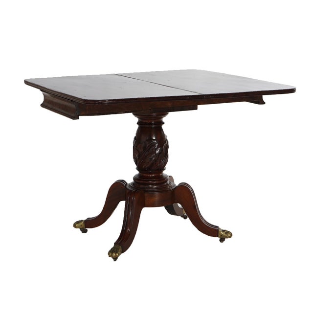 Early 19th Century Antique Duncan Phyfe Carved Mahogany Card Table Circa 1830’s For Sale - Image 5 of 11
