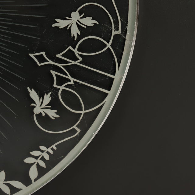 Antique Large 10-Inch Silver Overlay & Glass Floral Wine Coaster or Table Trivet For Sale - Image 15 of 15