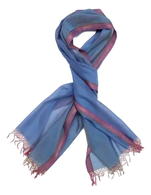 Bijou Periwinkle Silk-Cotton Scarf