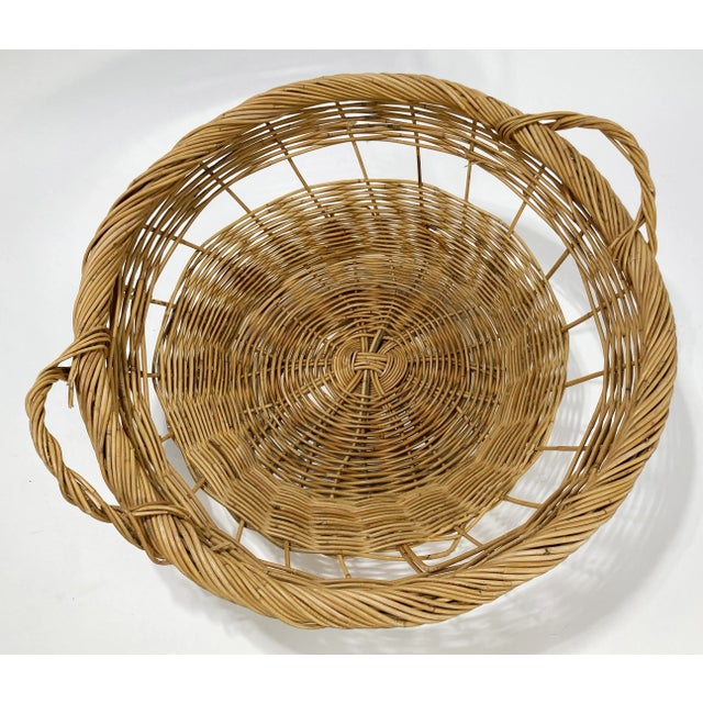 Vintage Large Loose Weave Gathering Basket For Sale In Kansas City - Image 6 of 8