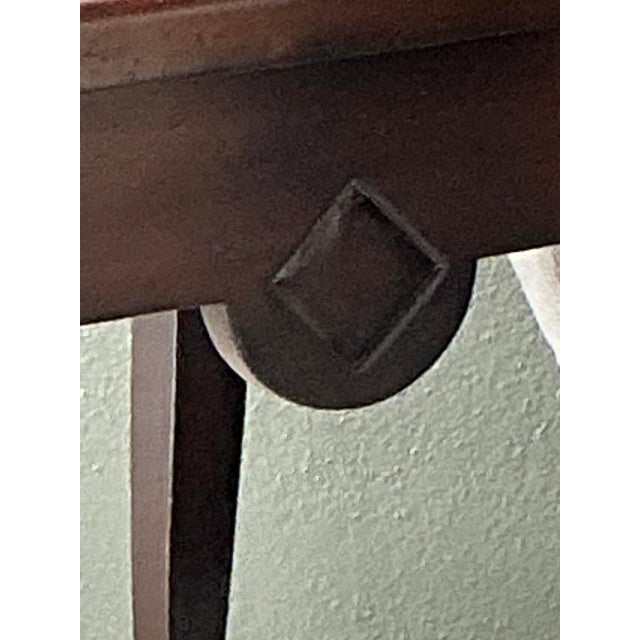 Wood Vintage Queen Anne Leather Top Game Table For Sale - Image 7 of 12