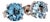 Natural Aquamarine Stud Earrings 14Karat White Gold 1.0 TCW Certified For Sale