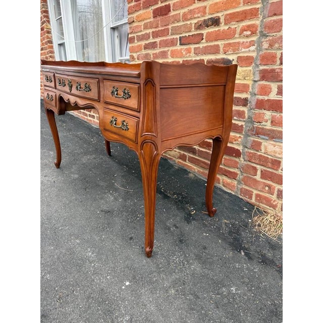 Mid 20th Century John Widdicomb Solid Maple Country French Provincial Style Vanity / Writing Table Desk For Sale - Image 10 of 17