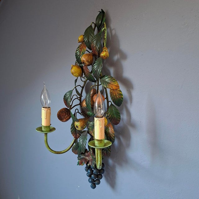 Metal Fruit Wall Light, 1970s For Sale - Image 6 of 6