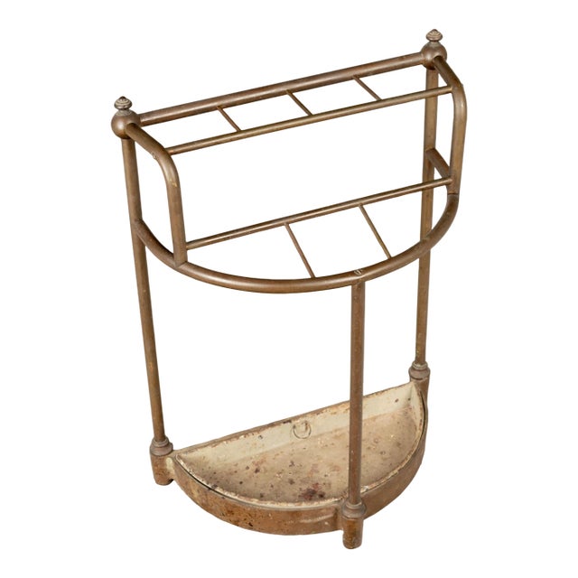 19th Century French Brass and Cast Iron Umbrella Stand For Sale