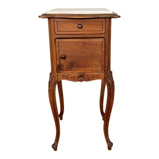 Early 20th Century French Marble Top Nightstand With Marble Interior For Sale