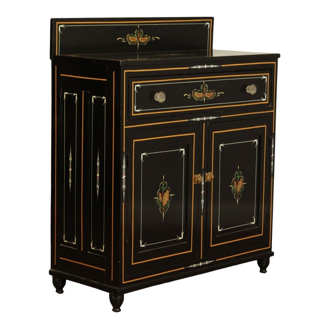 Antique Hand Painted Ebonized Jelly Cupboard Chairish