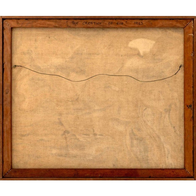 Textile Walter Gaudnek "The Creation of Eve" Oil, 1963 For Sale - Image 7 of 8