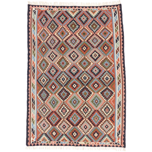 Vintage Shiraz Kilim Rug, 6'6 X 9'2 For Sale - Image 9 of 9