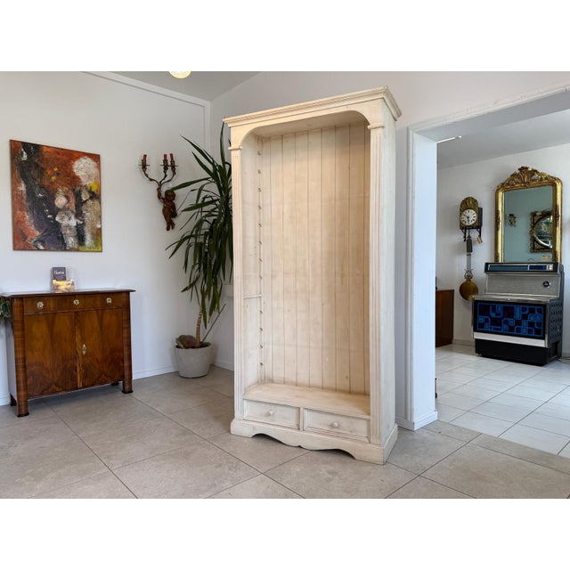 Farmhouse White Bookcase in Pine For Sale - Image 3 of 8