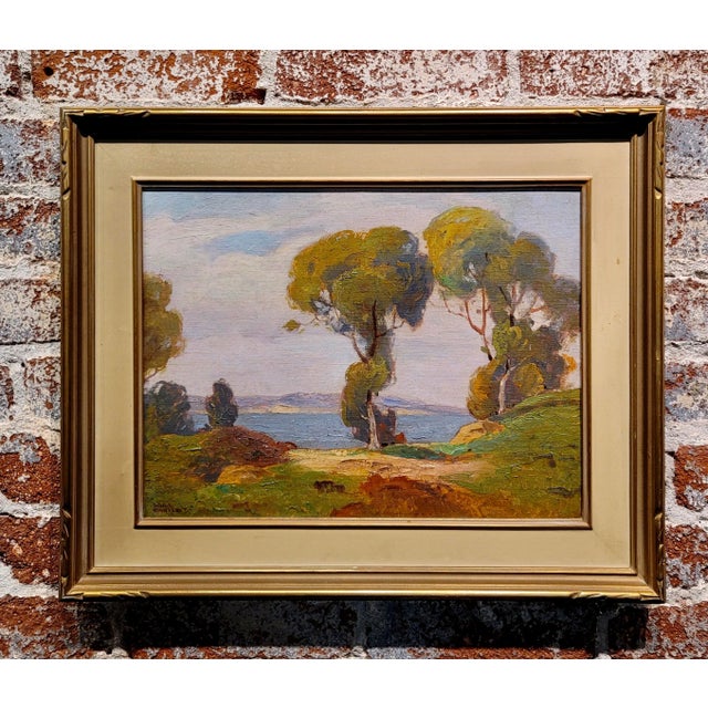Dana Bartlett - 1932 View of Morro Bay -Oil painting California Impressionist - Oil painting on canvas board - Signed and...