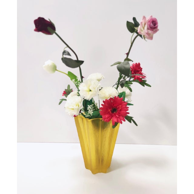 Made in Italy, 1940s. This vase is attributed to Pierre D'Avesn for Daum. It is made in etched glass on the inside, but it...