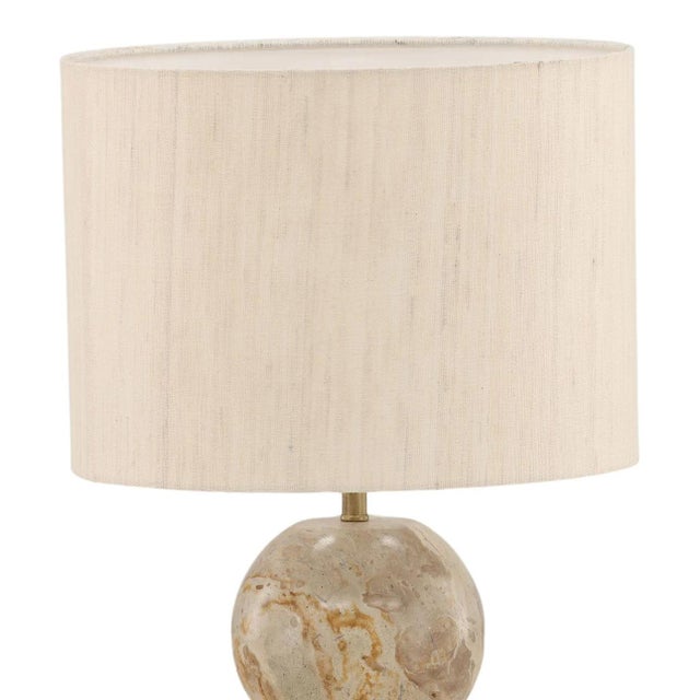 Contemporary Latte Marble Orb Table Lamp For Sale - Image 3 of 3