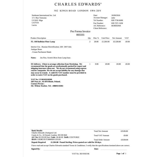 Early 21st Century Peyton Floor Lamps by Charles Edwards, Set of 2 For Sale - Image 5 of 6