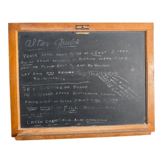 Vintage National School Slate Comp'y Double Sided Schoolhouse Chalkboard For Sale