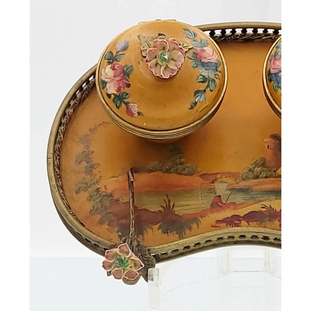 Ceramic CIrca 18th Century Vernis Martin Ink Stand, France For Sale - Image 7 of 10