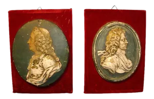 18th Century Kings of France Portrait Bust Plaques - A Pair
