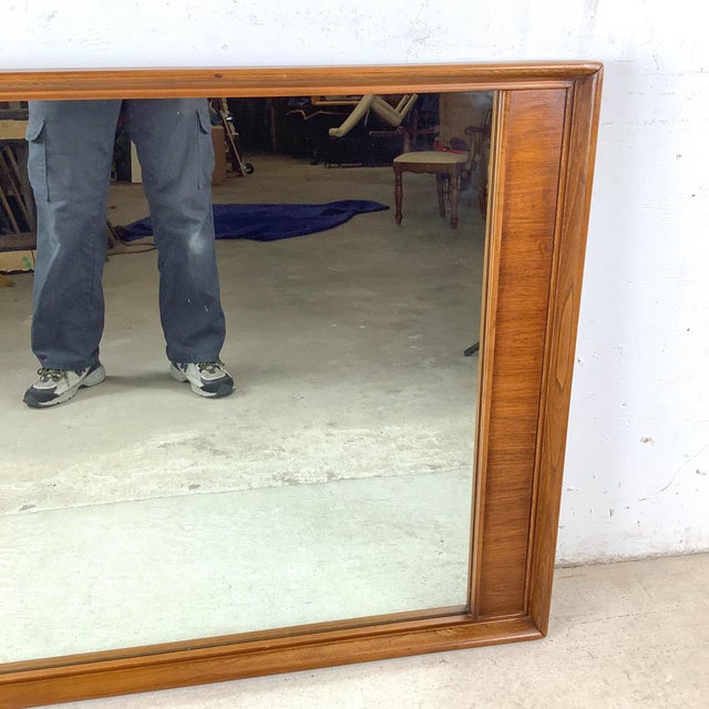 Wood Vintage Walnut & Pecan Mirror, Mid-Century American For Sale - Image 7 of 12