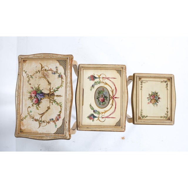 Cream Kozak Studios Style French Provincial Nesting Tables For Sale - Image 8 of 14