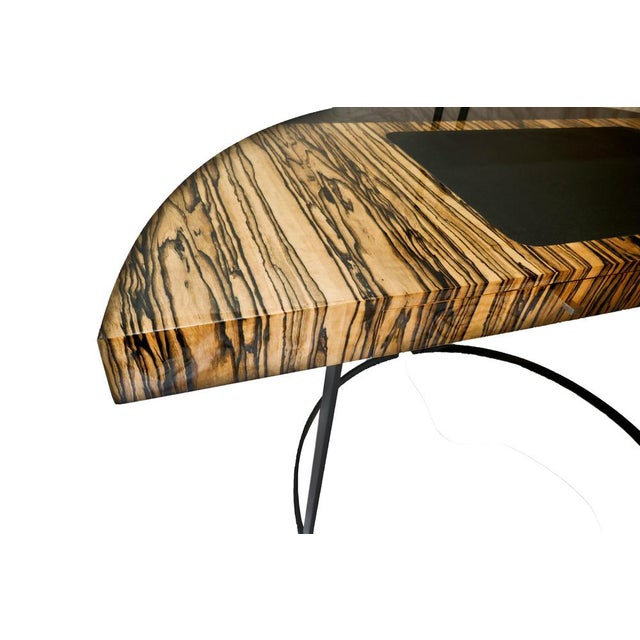 Half-Moon Desk in White Ebony by Aymeric Lefort For Sale - Image 11 of 13