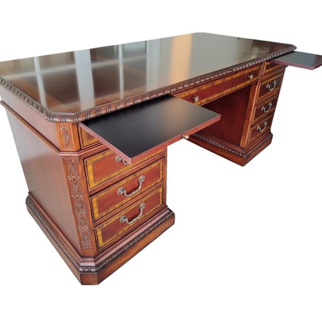 Restored Legacy Classic Furniture Traditional Mahogany Executive Desk & Bookcase Set - 2 Pieces For Sale - Image 13 of 18