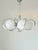 Vintage Chrome Opaline Glass Globe Chandelier, 1970s For Sale - Image 4 of 9