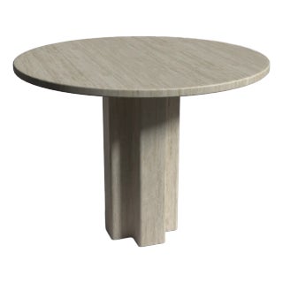 Arti Travertine Round Dining Table 40" For Sale