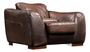Late 20th Century Overstuffed Leather Lounge Chair in Brown by Incanto Divani