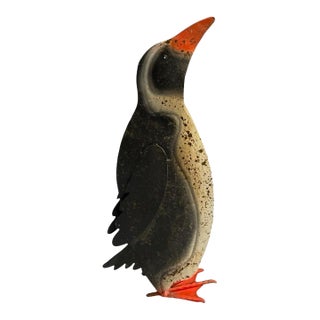 Mid-Century Modern Painted Metal Penguin Garden Sculpture For Sale