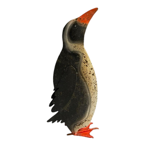 Mid-Century Modern Painted Metal Penguin Garden Sculpture