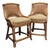 Pair Vintage Coastal Woven Rattan Stools With New Upholstered Cushions For Sale