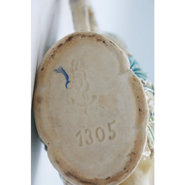 Circa 1900 French Majolica Asparagus Serving Tray With Drainer & Sauce Boat For Sale - Image 11 of 11